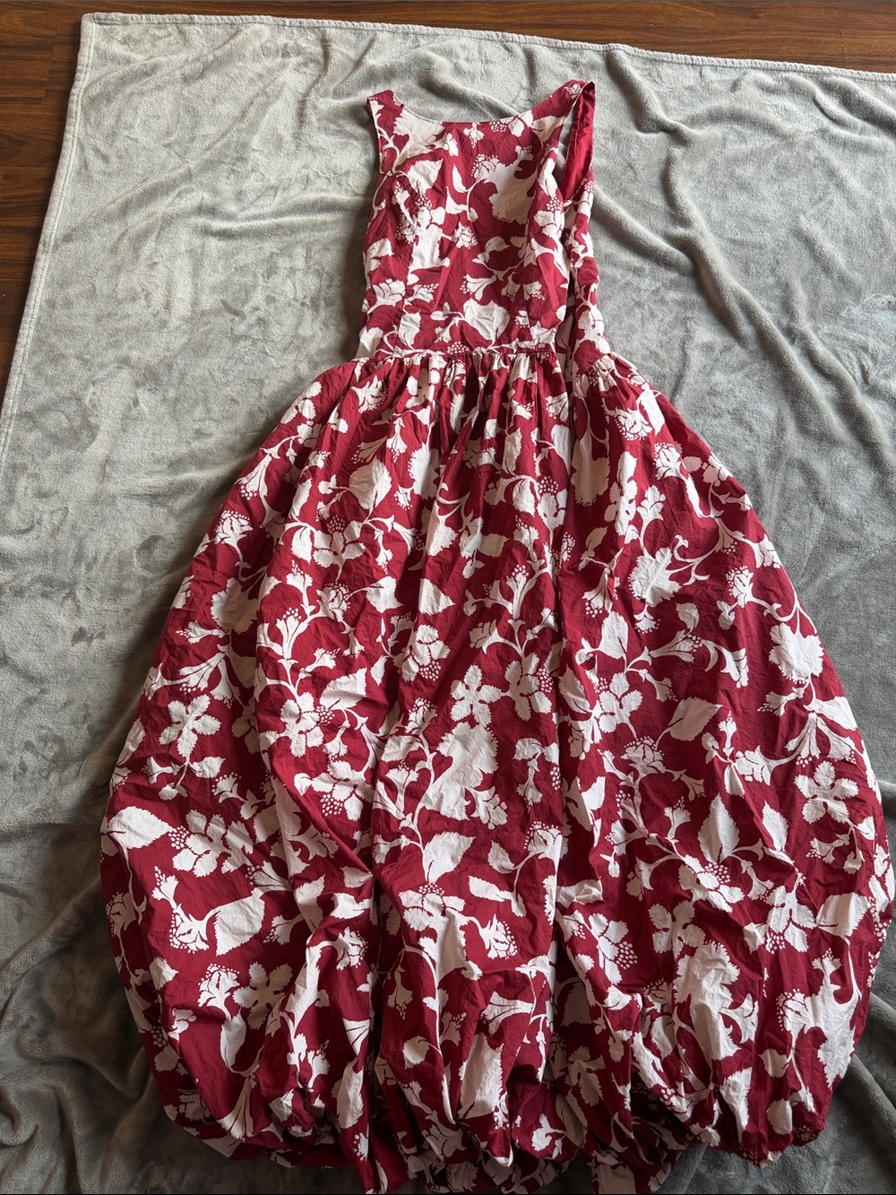 Jewel Badgley Mischka Red and White Floral Maxi Dress